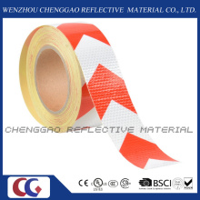 PVC High Quality White & Red Warning Arrow Reflective Tape (C3500-AW)